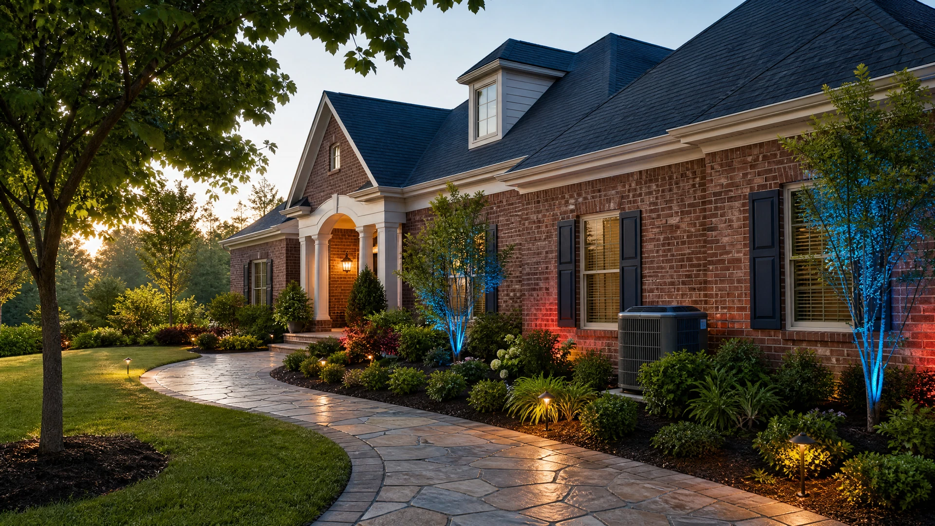 Suburban home with HVAC system - After Hours Heating & Cooling Belleville IL